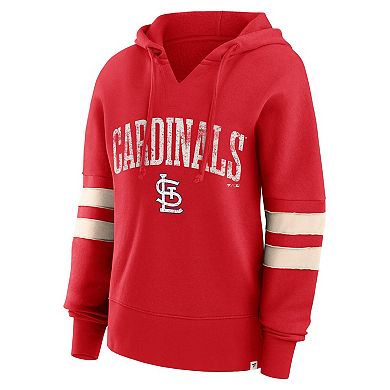 Women's Fanatics Branded Red St. Louis Cardinals Bold Move Notch Neck Pullover Hoodie
