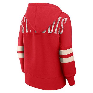 Women's Fanatics Branded Red St. Louis Cardinals Bold Move Notch Neck Pullover Hoodie