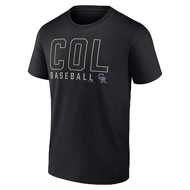 Men's Fanatics Branded Black/White Colorado Rockies Two-Pack Combo T-Shirt Set