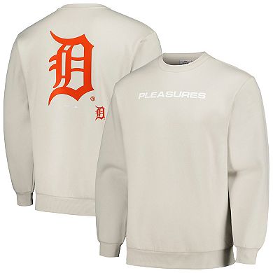 Men's PLEASURES Gray Detroit Tigers Ballpark Pullover Sweatshirt