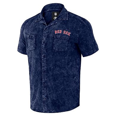 Men's Darius Rucker Collection by Fanatics Navy Boston Red Sox Denim Team Color Button-Up Shirt