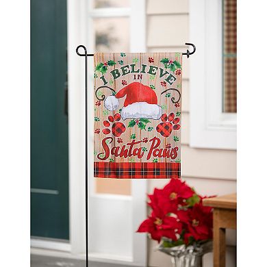 Evergreen Enterprises Santa Paws Suede Garden Flag