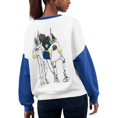 Women's G-III 4Her by Carl Banks White Los Angeles Rams A-Game Pullover Sweatshirt