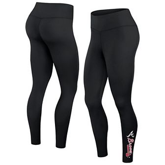 Women's Fanatics Branded Black Atlanta Braves Wordmark Stack Leggings