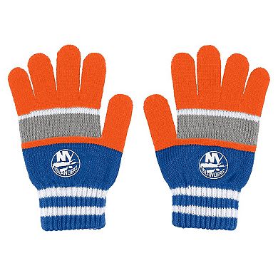 Women's WEAR by Erin Andrews New York Islanders Stripe Glove & Scarf Set