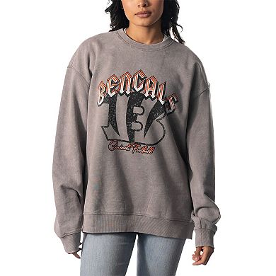 Unisex The Wild Collective Gray Cincinnati Bengals Distressed Pullover Sweatshirt