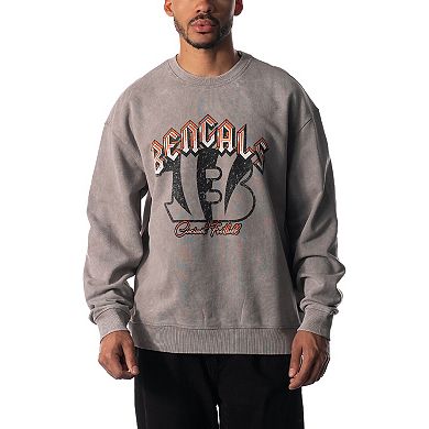 Unisex The Wild Collective Gray Cincinnati Bengals Distressed Pullover Sweatshirt