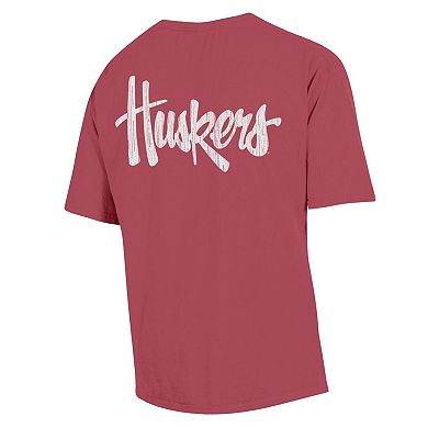Men's Comfort Wash Scarlet Nebraska Huskers Vintage Logo T-Shirt
