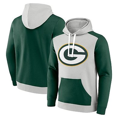 Men's Fanatics Branded Silver/Green Green Bay Packers Big & Tall Team Fleece Pullover Hoodie
