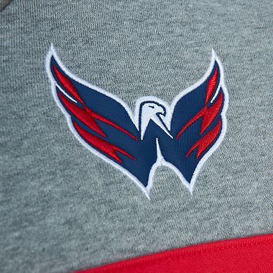 Men's Mitchell & Ness Navy/Gray Washington Capitals Head Coach Pullover Hoodie