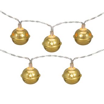 10-Count LED Christmas Bells Fairy Lights 5.5ft Copper Wire