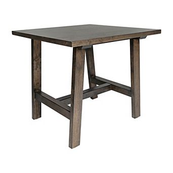 Merrick Lane Mabel Farmhouse Trestle End Table, Solid Wood Rustic Accent Table