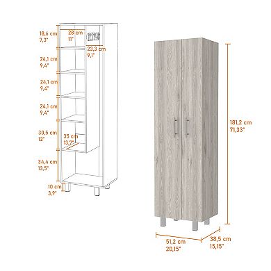 Brooklyn 46 Kitchen Island, Two Shelves, Two Drawers