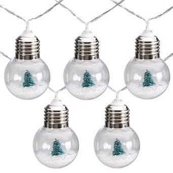 10 Count B/O LED Warm White Bulb with Tree Christmas Lights - 3.25 Foot Clear Wire