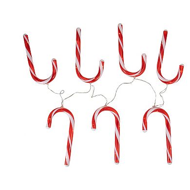 7 B/O LED Warm White Candy Cane Christmas Lights - 3' Clear Wire