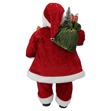 24" Red and White Santa Claus with Presents and Drum Christmas Figure