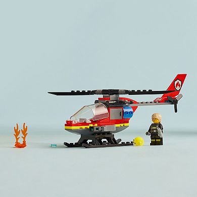 LEGO City Fire Rescue Helicopter Pretend Play Toy 60411 (85 Pieces)