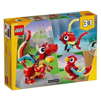 LEGO Creator 3 in 1 Red Dragon 3 in 1 Animal Toy Set 31145