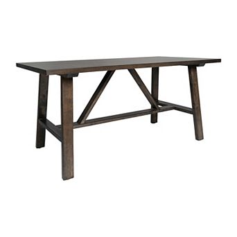 Emma And Oliver Saul Solid Wood Farmhouse Trestle Coffee Table