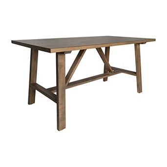 Emma And Oliver Saul Solid Wood Farmhouse Trestle Coffee Table