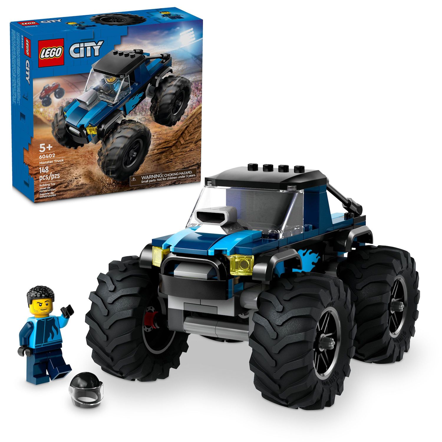 Детские конструкторы LEGO City Blue Monster Truck Off-Road Toy, Mini Monster Truck 60402