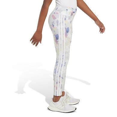 Girls 8-20 adidas Watercolor Floral Print 3-Stripe Leggings