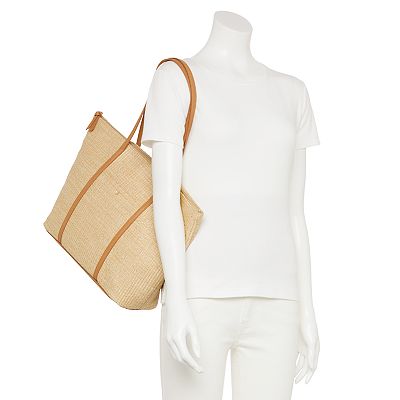 LC Lauren Conrad Amy Straw Tote Bag