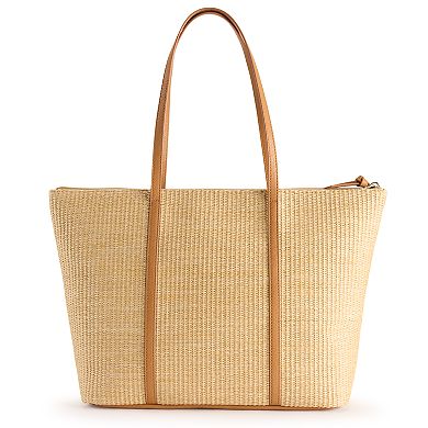 LC Lauren Conrad Amy Straw Tote Bag