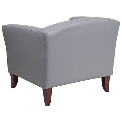 Emma and Oliver LeatherSoft Living Room/Reception Chair with Cherry Wood Feet