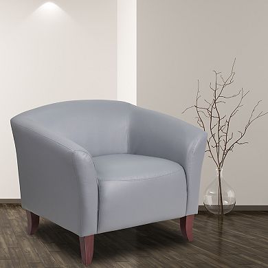 Emma and Oliver LeatherSoft Living Room/Reception Chair with Cherry Wood Feet