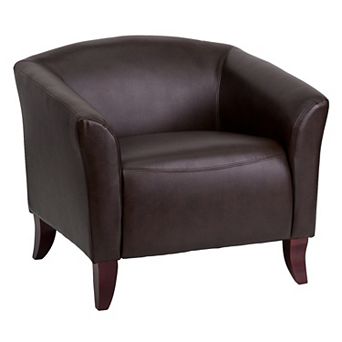 Emma and Oliver LeatherSoft Living Room/Reception Chair with Cherry Wood Feet