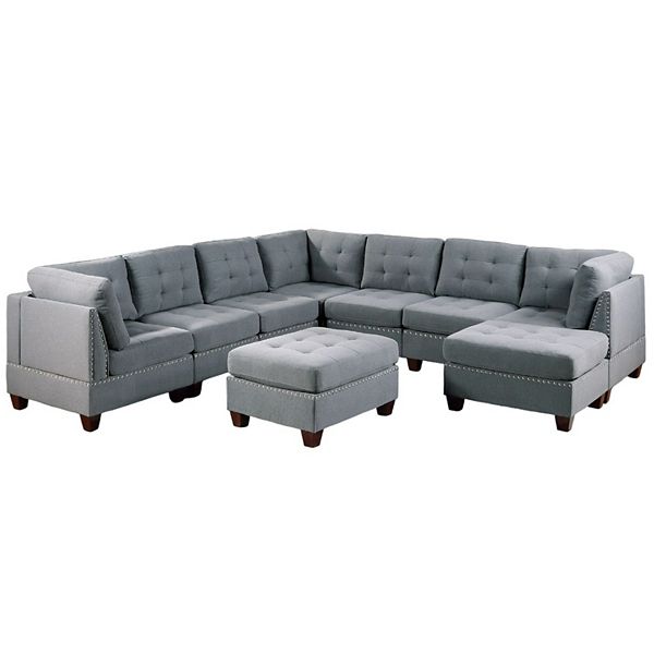 F.c Design 9pc Set Modular Sectional Corner Sofa Living Room Furniture