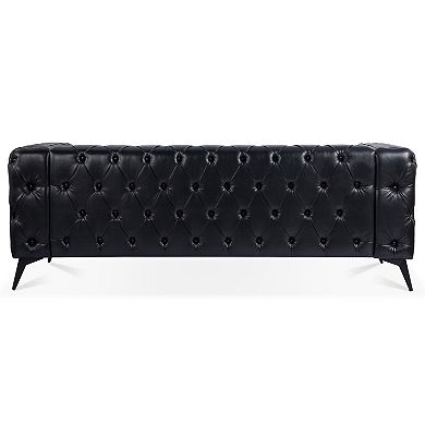 F.c Design Traditional Square Arm 3 Seater Sofa With Removable Cushion