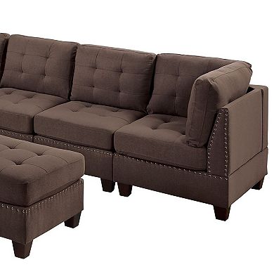 F.c Design Contemporary Modular Sectional 7pc Set Corner Sofa L-sectional With Ottoman