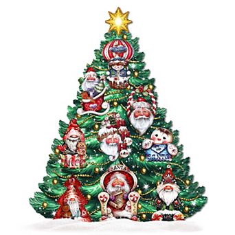 48-Inch Santa Christmas Tree Outdoor Indoor Unique Handcrafted Wooden Decor by J. Mills-Price