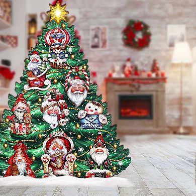 Santa Christmas Tree Outdoor Indoor Wooden Christmas Decor By J. Mills-price