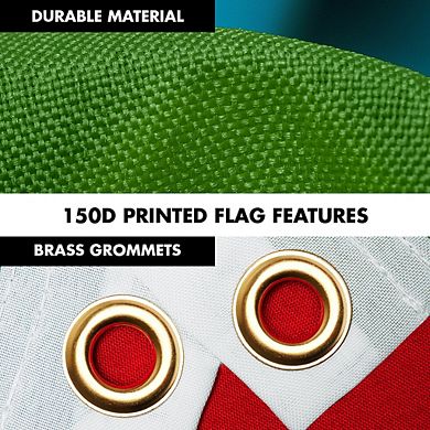 G128 3x5ft Combo Flagpole Azerbaijan Printed 150D Polyester Brass Grommets Flag