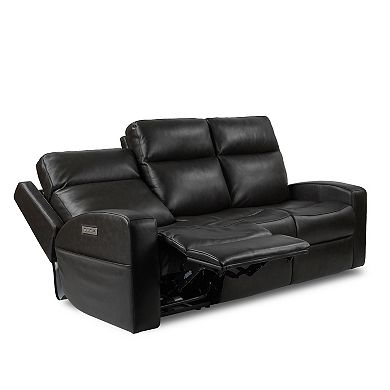 F.c Design Leather Triple Power Sofa With Lumbar Support, Adjustable ...