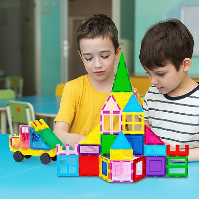 PicassoTiles 101 PC Magnetic Tiles, Magnetic Building Blocks for Kids, Magnet for Kids 3+