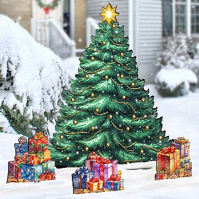 Christmas Tree Set Outdoor Indoor Decor Wood Christmas Decoration By G. Debrekht