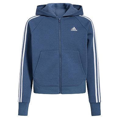Girls 8-20 adidas 3-Stripe Zip-Up Fleece Hoodie