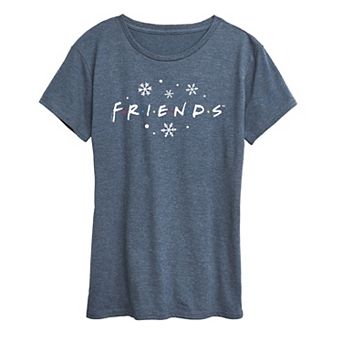 Women's Friends Logo Snowflakes Graphic Tee