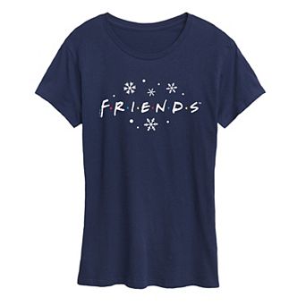Women's Friends Logo Snowflakes Graphic Tee