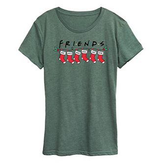 Women's Friends Christmas Stockings Graphic Tee