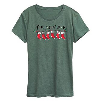 Women's Friends Christmas Stockings Graphic Tee