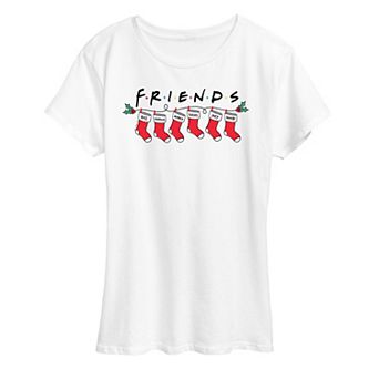 Women's Friends Christmas Stockings Graphic Tee