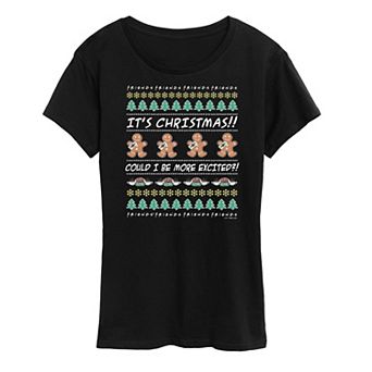 Women's Friends Ugly Christmas Sweater Graphic Tee