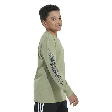 Boys 8-20 adidas Lineage Stack Long Sleeves Tee in Regular & Plus Size