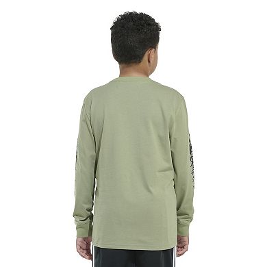 Boys 8-20 adidas Lineage Stack Long Sleeves Tee in Regular & Plus Size