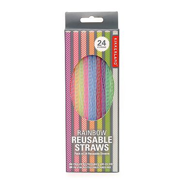 Kikkerland 24-Pack Rainbow Reusable Straws